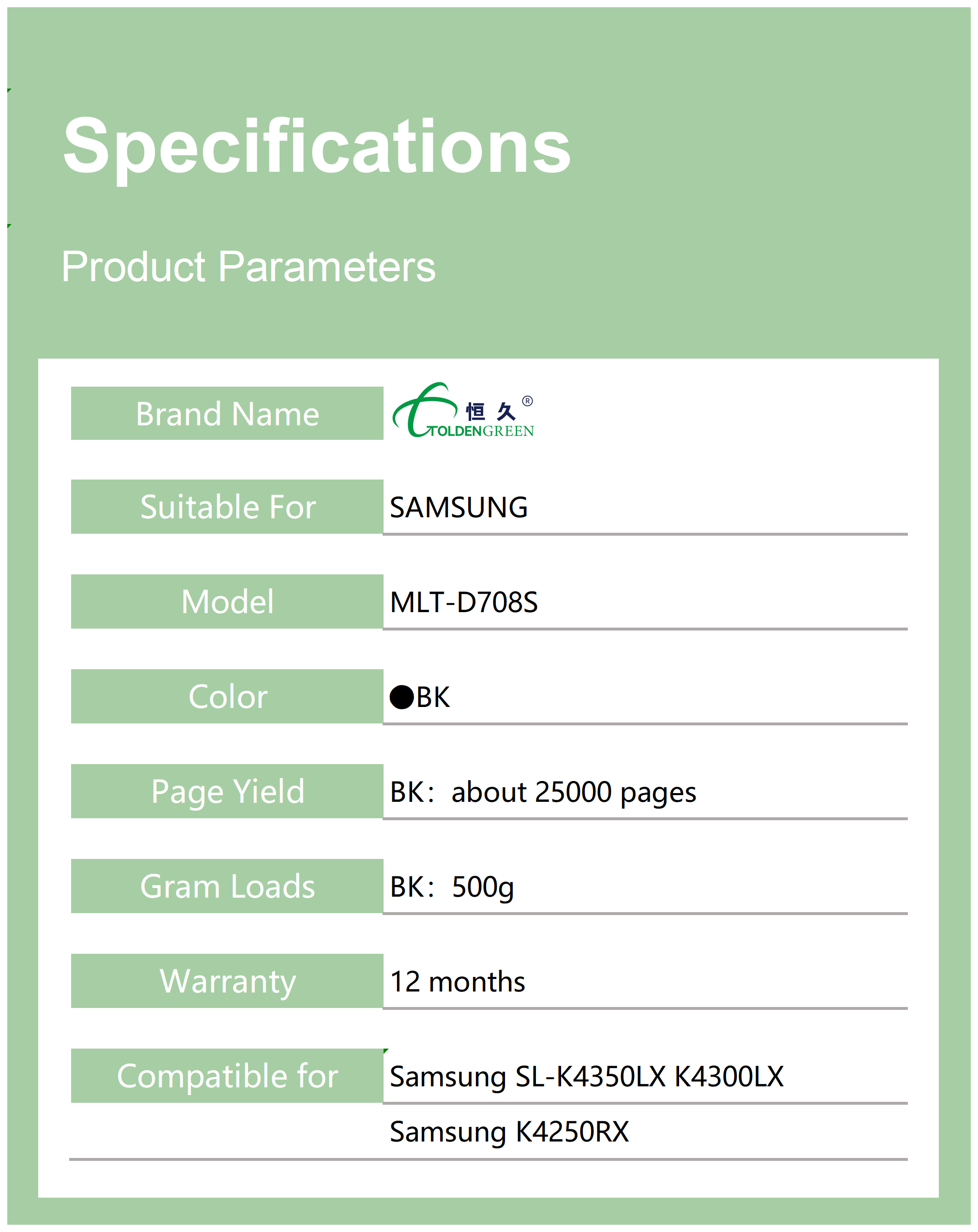 三星碳粉表格_708