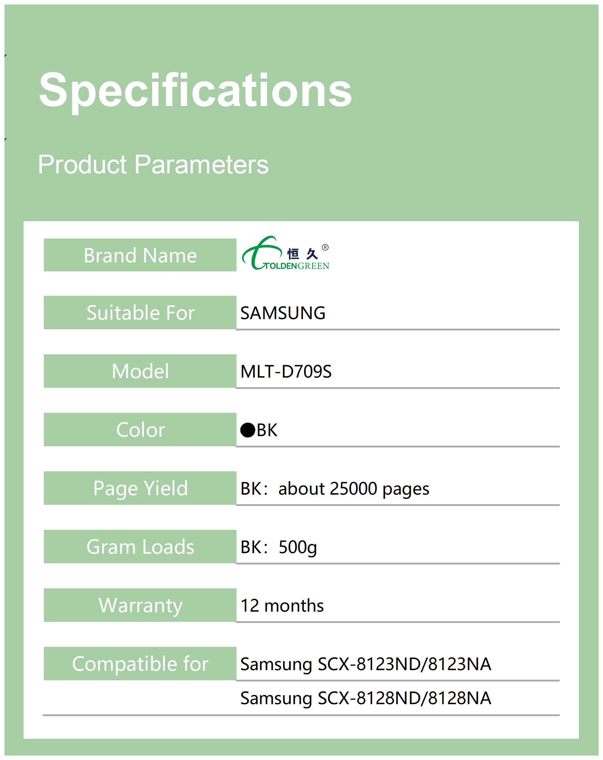 三星碳粉表格_709