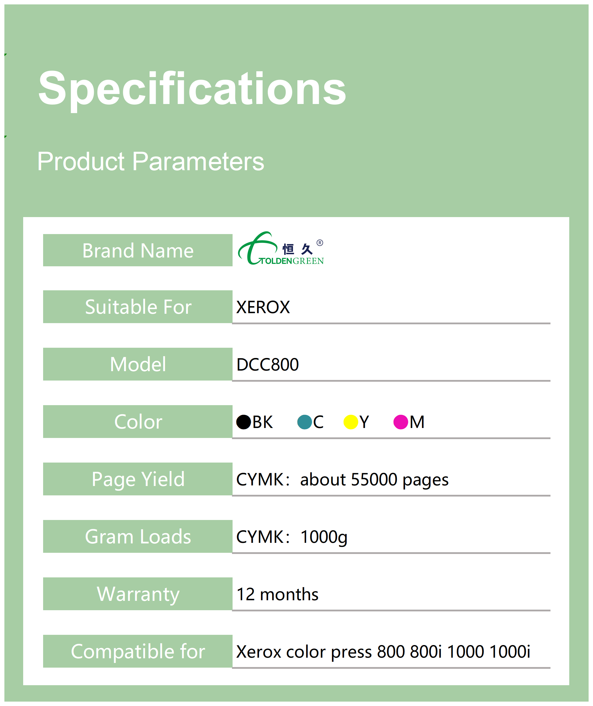 施乐碳粉表格_800